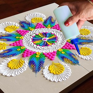 130K views · 3.6K reactions | Rangoli Design for Diwali | Rango Ki Rangoli In this video we will make Rangoli Design for Diwali. Do try this Simple Rangoli Design at your home. | Rango Ki Rangoli | Facebook