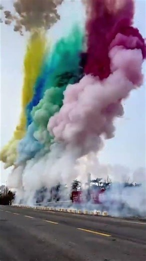 Daylight Colorful Smoke Wall #fireworkshorts #shorts #shortvideo #short