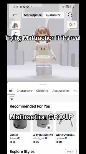 trying Mattraction group if it's real I spend 6 robux with that fake shirt that can give you robux back😭😭#scam @mattractionshop