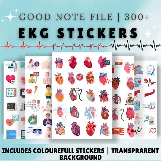 EKG Digital Stickers for Goodnotes: Medical Student Planner (2025-26) (digital Download) - Etsy