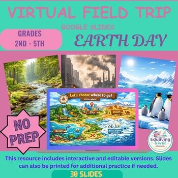 Earth Day Activities Virtual Field Trip Interactive Google Slides and Canva Edit