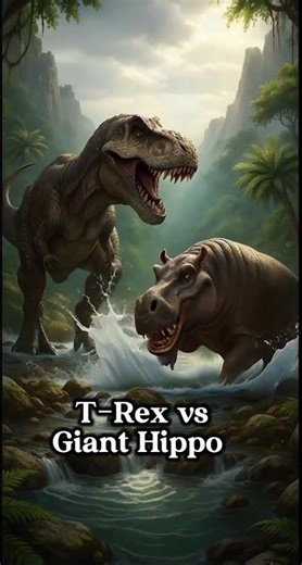🦖Who Wins? T-Rex vs Hippo🦛