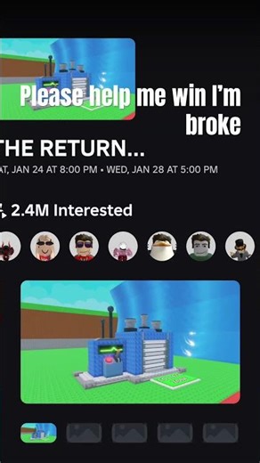 Please help me win guys I really want one of these if you help me I will do a 1000 Robux giveaway