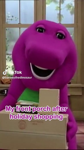 Holiday shopping checklist: complete. My porch: full of tee-rific surprises! Who’s in the same boat? 📦 💜 . . . . BARNEY AND THE BACKYARD GANG and BARNEY & FRIENDS were originally Developed by Sheryl Leach, Kathy Parker and Dennis DeShazer