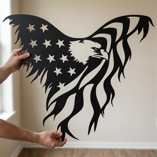 American Flag Eagle Metal Art – Patriotic Bird Decor for Home, Office or Outdoor Display - Etsy