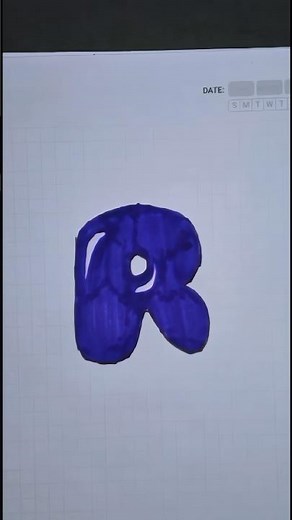 Easy DIY Bubble Letter 'R' ✏️ | Quick Drawing Tutorial #shorts #youtubeshorts