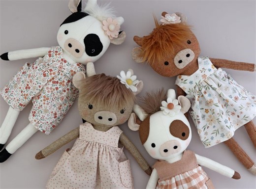 Highland Cow Sewing Pattern PDF - Make a Highland Cow Doll / Stuffed Animal Toy / Cow Décor / Cow Gifts - by Studio Seren Patterns - Etsy