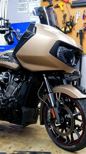 Changing out a blown fork seal on a $30,000 motorcycle is.. easy! This Indian Challenger has inverted forks requiring a spring compressor to disassemble the tube correctly. After a bit of late night work, got it back going. #motorcycle #fblifestyle | Brandon Bicasso