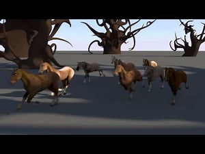 Horse running 3d animation