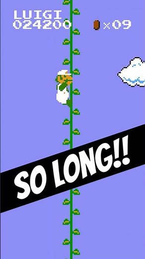 The LONG BEANSTALK in Super Mario Bros. (NES)!!