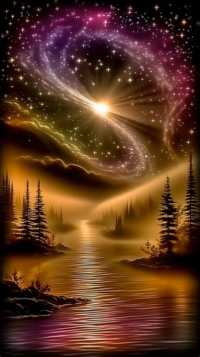 Journey Through the Cosmic River: A Dreamscape of Light Dive headfirst into the exhilarating tilt of a universe painted in nebulae, where every cosmic current propels you toward infinite wonder. Ever stared into the void and felt this much wonder? ✨ This ethereal landscape flawlessly merges cosmic grandeur with earthly serenity, stopping scrolls with its breathtaking beauty. Lose yourself in this mesmerizing digital art piece, where a celestial river flows under a sky ablaze with nebulae and sta