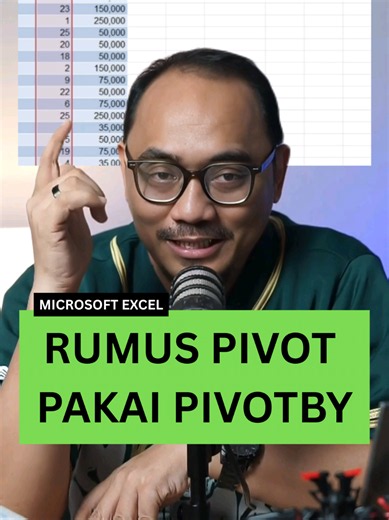 Jika ingin tabel kita di-pivot pakai rumus atau formula do #excel bisa coba =pivotby() Simak video tutorial bagaimana pivot pakai PivotBy. Gampang agregasi pakai rumus ini.
