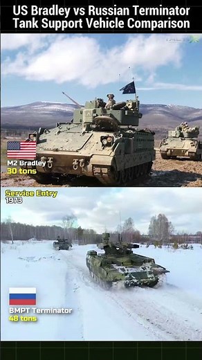M2 Bradley vs BMPT Terminator : Tank Support Fighting Vehicle Showdown