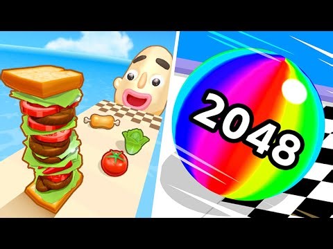 2048 Ball Run | Sandwich Runner - All Level Gameplay Android,iOS - HUGE NEW APK UPDATE