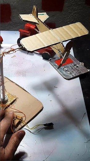 make simple airplane with cardboard and dc motor