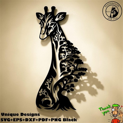 Giraffe Silhouette Digital Illustration for Decor, Clothing Prints, Mug Graphics, Creative Artwork - Etsy