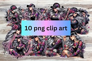 Bad Ass Bitch Clip Art, Girl With Tattoos Art, Commercial Use Clip Art, Create Your Own Designs, Sublimation, Personalize Your Designs - Etsy Australia