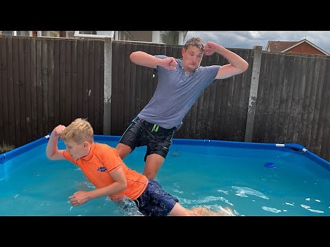 Swimming pool wrestling match