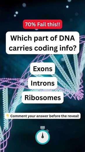 Only Biology Lovers Get This Right! 🧬 Which Part of DNA Carries Coding Info? #quiz #shortvideo