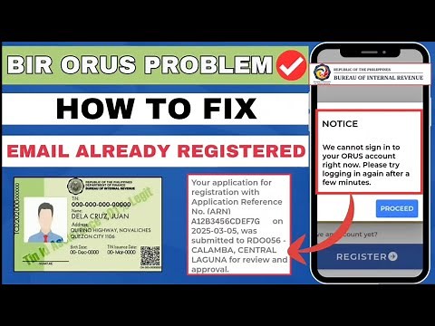 HOW TO FIX BIR ORUS PROBLEM EMAIL ALREADY REGISTERED | CANNOT SIGN IN TO ORUS ACCOUNT | HR LEAH G.