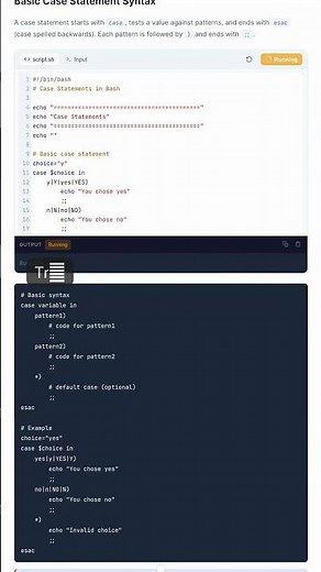Bash Case Statements - Pattern Matching, Multiple Conditions — in 30 seconds #Bash #Shell #Linux