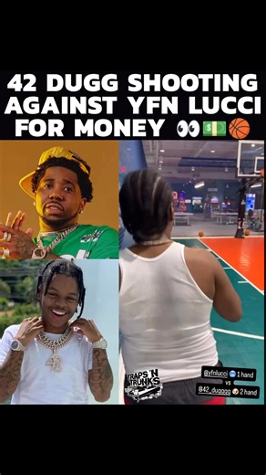 42 Dugg and YFN Lucci back at it shooting for money on the basketball court 😂🏀💵 Friendly competition but you know the bets serious when cash on the line. Who y’all got your money on — YFN Lucci or 42 Dugg? Drop your pick below ⬇️💰 | Traps N Trunks