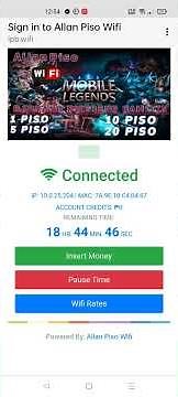 Pause time Piso wifi