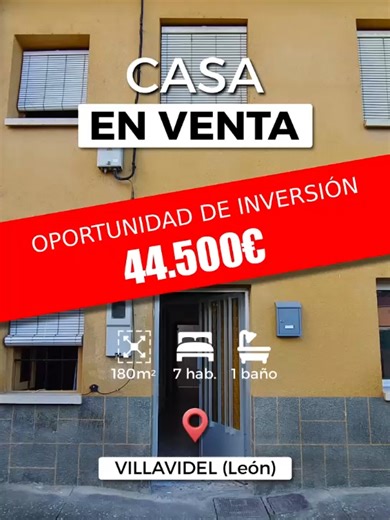 ¿Buscas una oportunidad de inversión cerca de León? 👀✨ Esta casa de pueblo, soleada, amplia y con 180 m², es perfecta para crear un proyecto rentable: vivienda turística, alquiler por habitaciones, segunda residencia o reforma para revalorizar. 📍 A solo 18 km de León y con conexiones por tren y autobús a 3 km. 🌲 Rodeada de naturaleza, pinares y rutas junto al río Esla. 🏡 2 plantas, varias habitaciones, espacios en bruto para diseñar a tu gusto y se vende amueblada. 🚗 Aparcamiento fácil en l