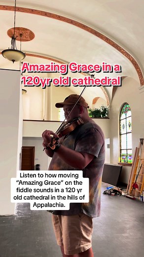 The acoustics are unreal! #amazinggrace #appalachia #cathedral #fiddle #philipbowenmusic