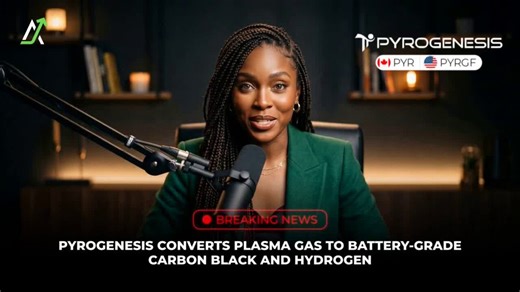 PyroGenesis just became the first company to use natural gas as both the gas that forms the plasma and the raw material in a single plasma torch (an electric heating system) to produce battery-grade carbon black and clean hydrogen — no additives, no secondary materials.Issued on behalf of @PyroGenesis_Inc $PYR / $PYRGFResults confirmed above battery-grade by an independent lab.Carbon black makes up 25-30% of the average vehicle tire and is a top-50 industrial chemical by volume.What would you mo