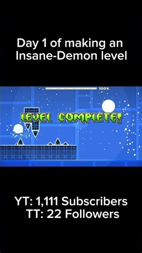 Day 1 of making an Insane-Demon level #geometrydash #gaming #bruh #gd