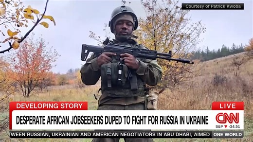 EXCLUSIVE: Desperate African men tell CNN they were lured by Russia to the war in Ukraine using promises of well-paying civilian jobs. But they were forced into the frontlines with little or no training, facing drones, missiles, and even racism. "You escape or you die," one man who escaped told me. ⚠️This story is hard to watch | Larry Madowo