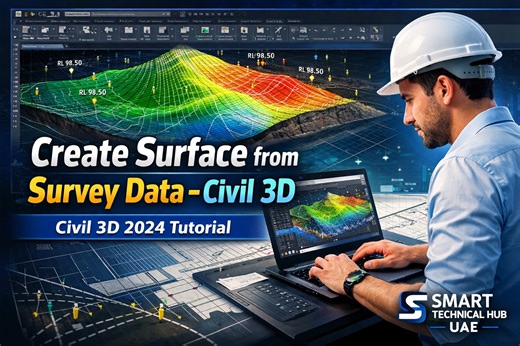 How to Create Surface from Survey Data in Civil 3D 2024 Learn the step-by-step professional method used in real engineering projects! Perfect for Civil Engineers, Surveyors, Students & Beginners. 👉 Watch till the end & upgrade your Civil 3D skills 🏗️ Smart Technical Hub UAE 🔥 30% OFF 📞 971 56 708 0846 🌐 www.smarttechnicalhub.com #Civil3D2024 #CivilEngineering #SurveyData #SurfaceModeling #AutodeskCivil3D #CivilEngineerLife #EngineeringTutorial #SmartTechnicalHub #UAEEngineers #LearnCivil3D 