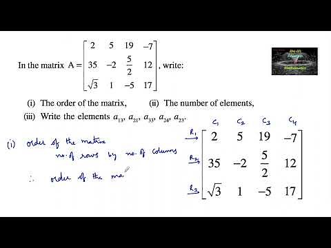 In the matrix A, find the order, number of elements and describe the elements a13, a21,a31,a24|NCERT