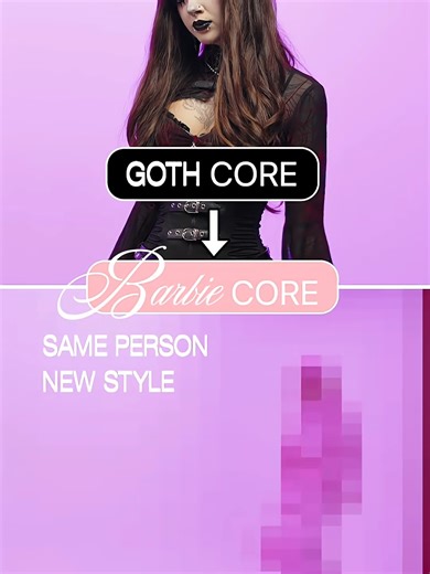 Is that the same person？ Goth to Barbie transformation on full display on Fit Fight! #goth #barbie