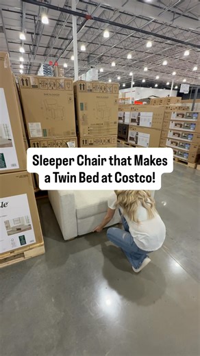Laura Jayne Lamb on Instagram: " It turns into a twin size bed! This chair is so cute and it’s perfect for lounging too! This is the Thomasville Dillard Sleeper Chair and it’s in Costco warehouses and online! #ThomasvillePartner"