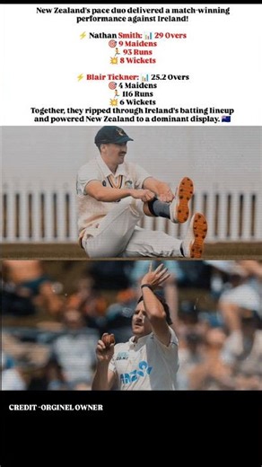 New Zealand's Bowling Duo Destroys Ireland! 🤟☠️#cricket #test #cricketshorts