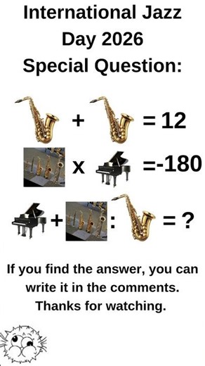 International Jazz Day 2026 Special Math Question by Fish And Bits