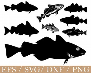Atlantic COD Fish Svg, Dxf, Png - Etsy Canada