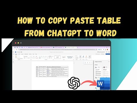 How To Copy Paste Table From Chatgpt To Word | Quick & Easy
