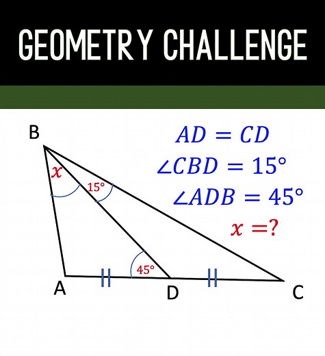 18K views · 219 reactions | Elegant Geometry Problem #reels #geometry #mathavenue | Math Avenue : Learn Math By Examples | Facebook