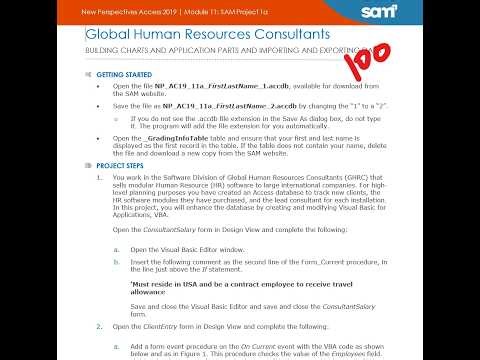 New Perspectives Access 2019 | Module 11: SAM Project 1a