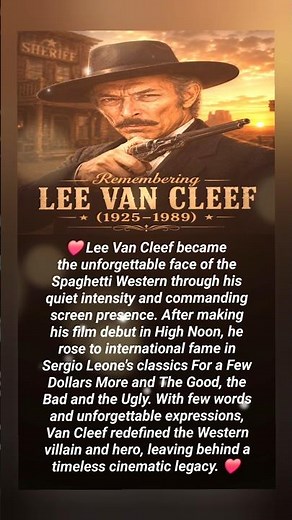 Remembering Lee Van Cleef – The Face of the Spaghetti Western 🤠🕊️ #shorts #viral #story