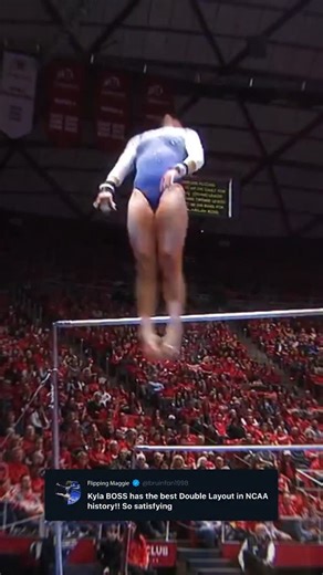 Gymnastifyed on Instagram: "“She’s a pro!” 😮‍💨 Kyla Ross had a phenomenal Double Layout dismount off the uneven bars — she scored a total of 11 Perfect 10s on this event throughout her collegiate career at UCLA. 🐻 #gymnastics"