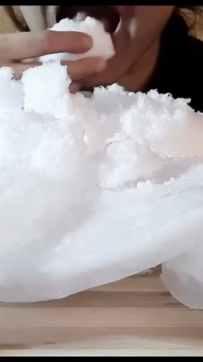 Ice eating ASMR - Ice mukbang - oddly satisfying #satisfyingvideo #satisfying #asmr #viralvideo #ic | Mukbang Review