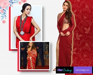 Celeb Approved: Flaunt Your Red Saree With Sass This Wedding Season | Herzindagi
