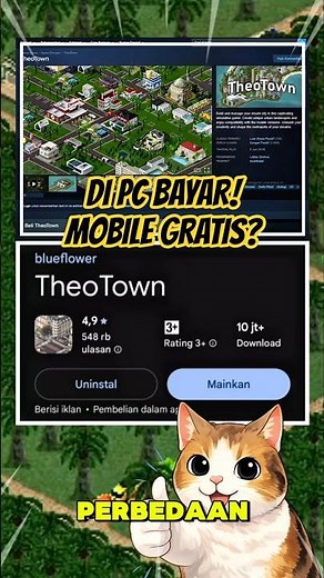 THE DIFFERENCE BETWEEN THE PC AND MOBILE VERSIONS OF THEOTOWN! #shorts