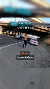 Stranded Biker Gets Help From the most Unexpected Stranger…