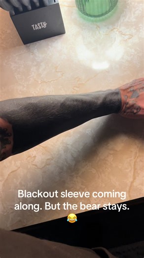 Bear Tattoo: Blackout Sleeve Progress Update