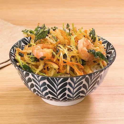 サクサクじゅわ〜！ かきあげ丼のレシピ動画・作り方 | デリッシュキッチン